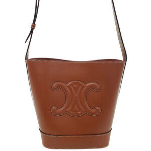 Celine Cuir Triomphe Bucket Leather Shoulder Bag